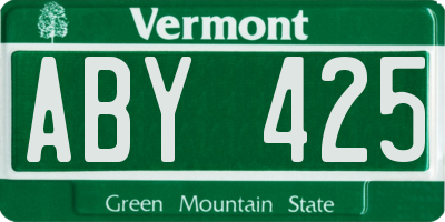 VT license plate ABY425
