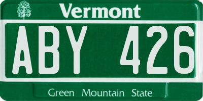 VT license plate ABY426