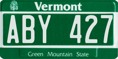 VT license plate ABY427