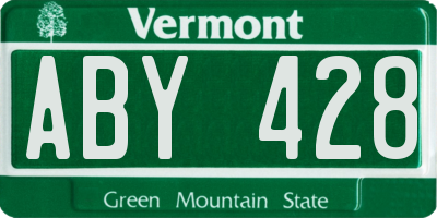 VT license plate ABY428