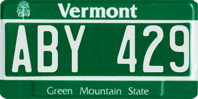 VT license plate ABY429