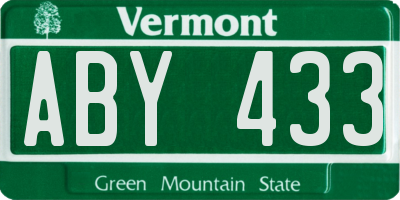 VT license plate ABY433