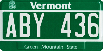 VT license plate ABY436
