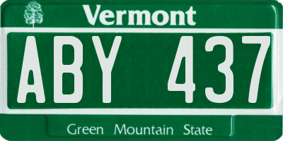 VT license plate ABY437