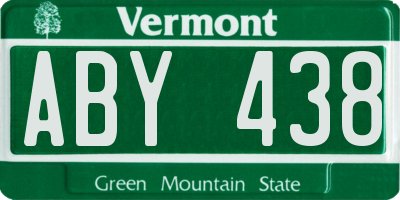 VT license plate ABY438