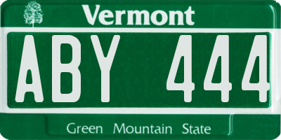 VT license plate ABY444