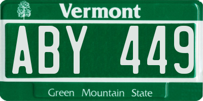 VT license plate ABY449