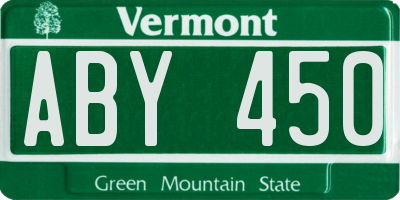 VT license plate ABY450