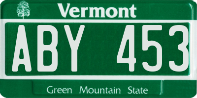 VT license plate ABY453