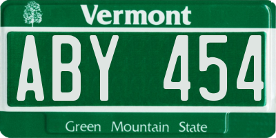 VT license plate ABY454