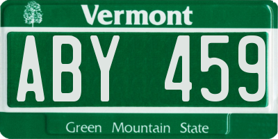 VT license plate ABY459