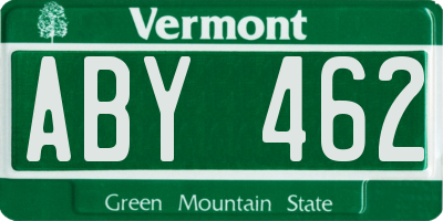 VT license plate ABY462