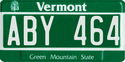 VT license plate ABY464