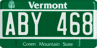 VT license plate ABY468