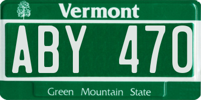 VT license plate ABY470