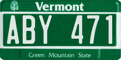 VT license plate ABY471