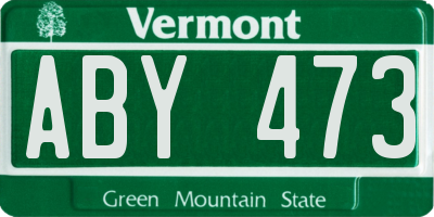 VT license plate ABY473