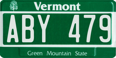VT license plate ABY479
