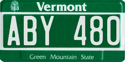 VT license plate ABY480