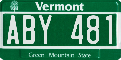 VT license plate ABY481