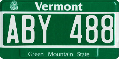 VT license plate ABY488