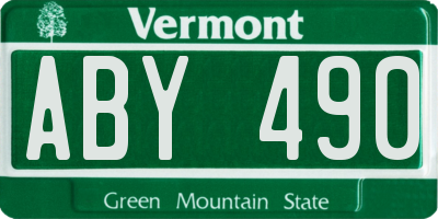 VT license plate ABY490