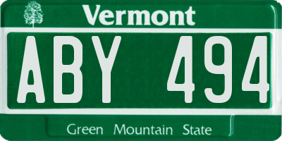 VT license plate ABY494