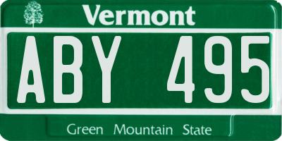 VT license plate ABY495