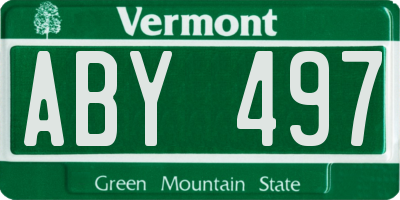 VT license plate ABY497