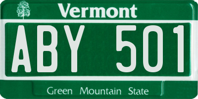 VT license plate ABY501