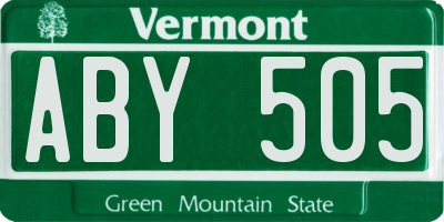 VT license plate ABY505