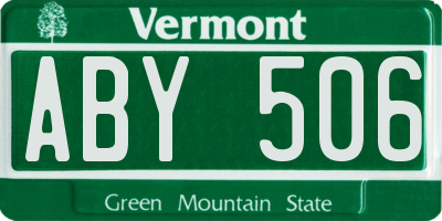 VT license plate ABY506