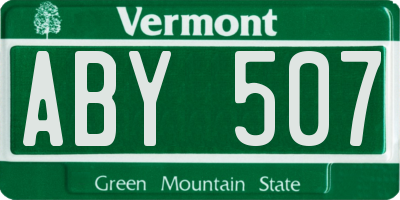 VT license plate ABY507