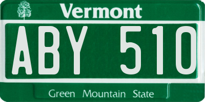 VT license plate ABY510