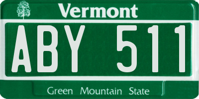 VT license plate ABY511