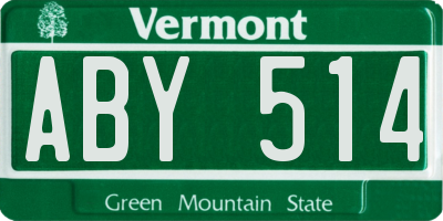 VT license plate ABY514