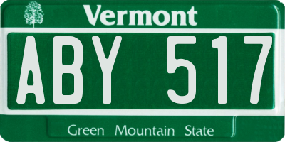 VT license plate ABY517