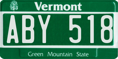 VT license plate ABY518