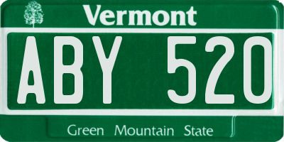 VT license plate ABY520