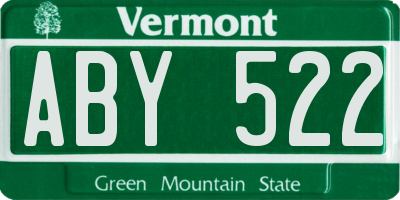 VT license plate ABY522