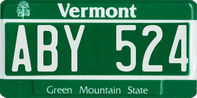VT license plate ABY524