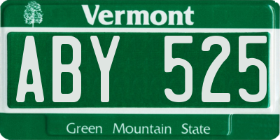 VT license plate ABY525