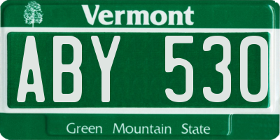 VT license plate ABY530