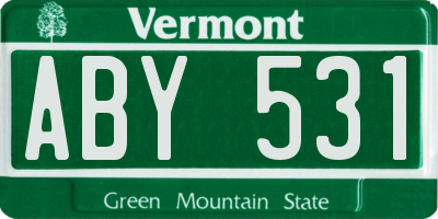 VT license plate ABY531