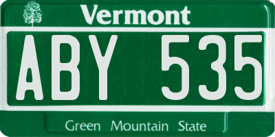 VT license plate ABY535