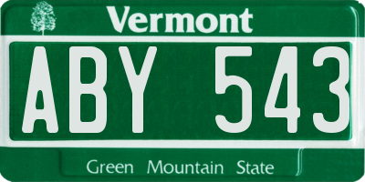 VT license plate ABY543