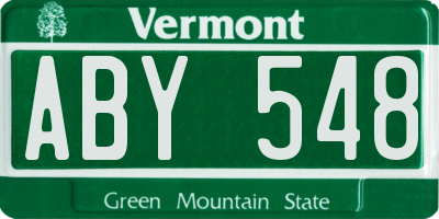 VT license plate ABY548