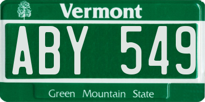 VT license plate ABY549