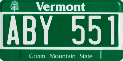VT license plate ABY551