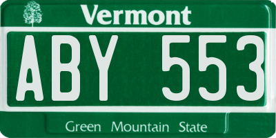 VT license plate ABY553